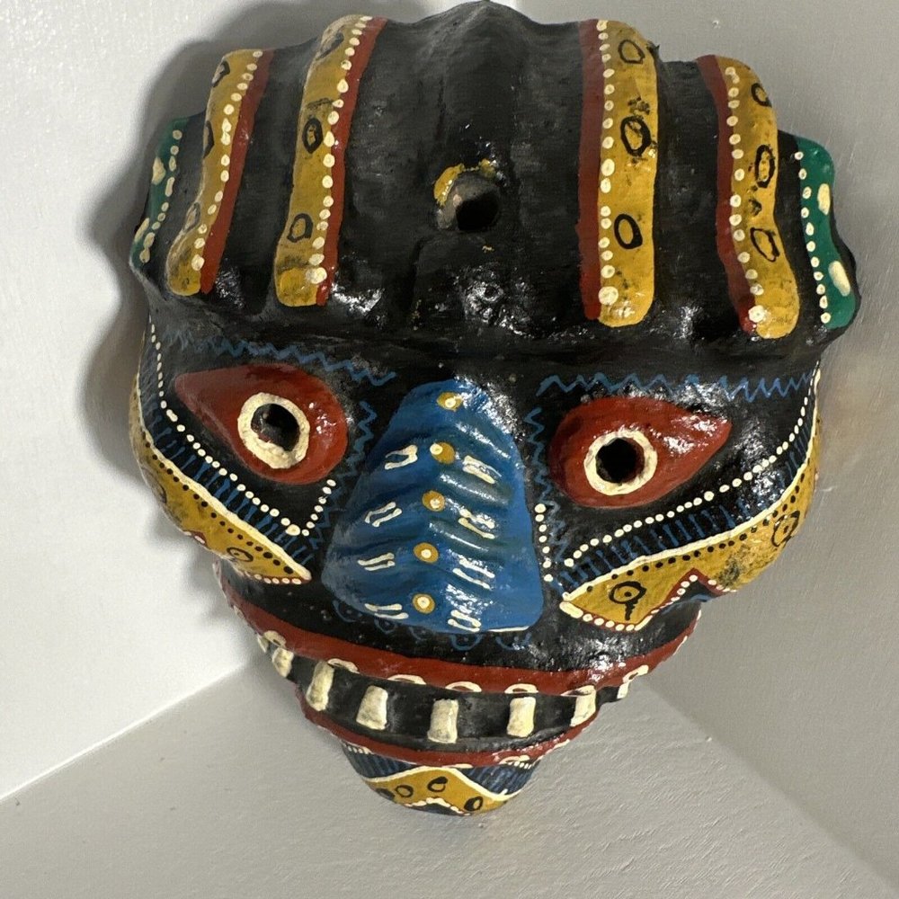 Brazilian Colorful Mask Hand Crafted And Painted  7 In